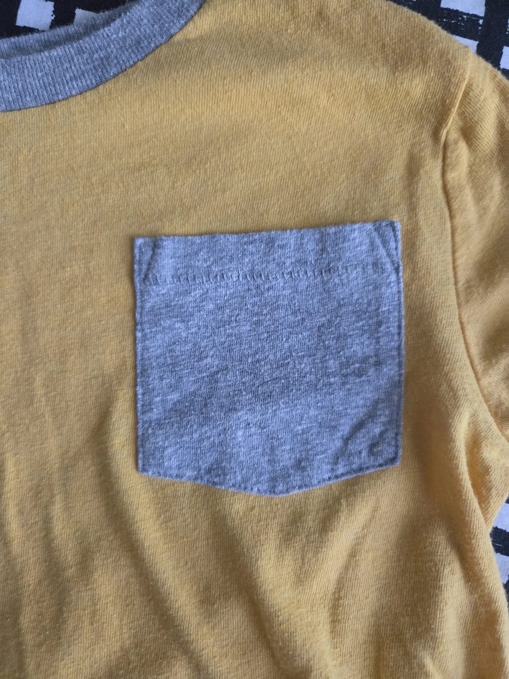 GAP Kids Yellow Pocket Tee with Heather Gray Trim